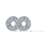 Deux bandes LED blanches enroulées avec LED visibles et contacts cuivre pour éclairage flexible.