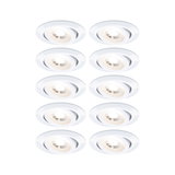 Dix spots encastrés blancs avec tête orientable pour éclairage LED de plafond flexible