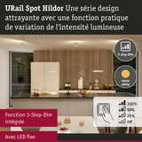 Cuisine moderne éclairée par URail Spot Hildor LED fixe en blanc chaud avec fonction 3-Step-Dim intégrée