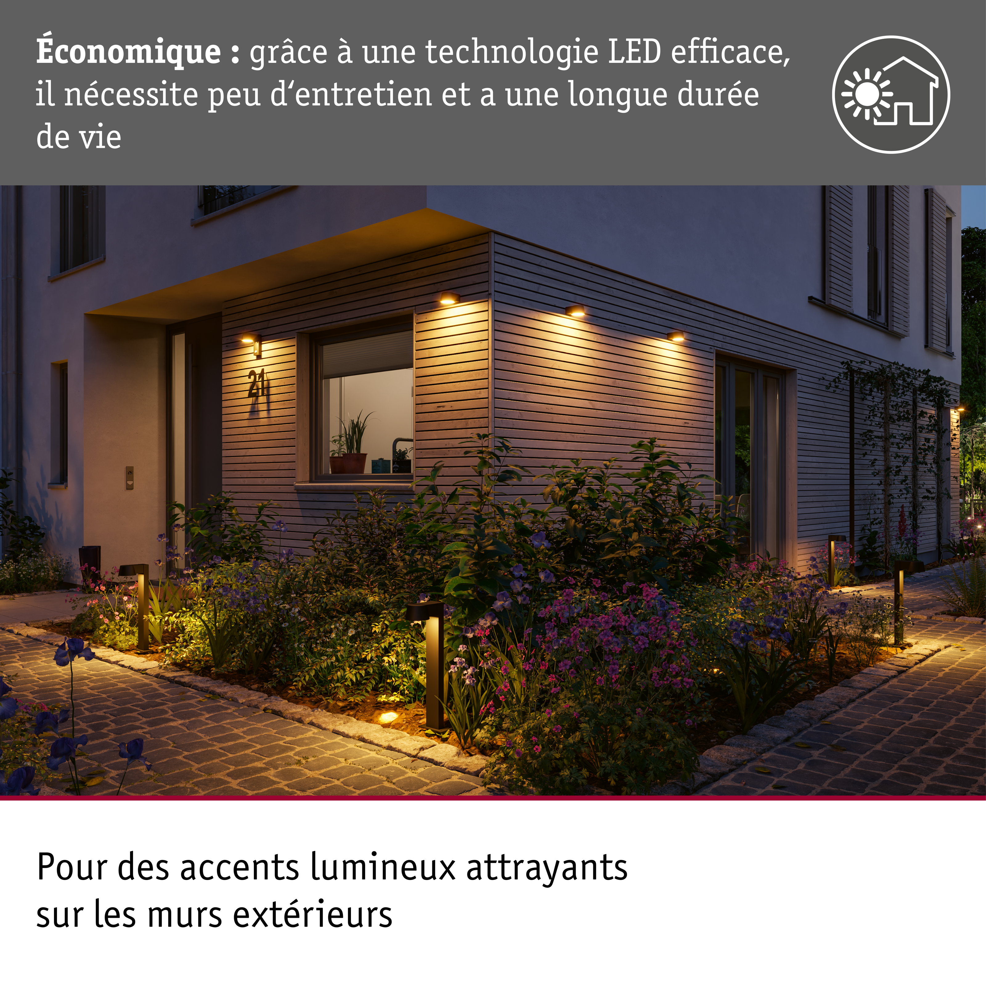 Applique d'extérieur LED Capea favorable aux insectes IP44 96x128mm 2200K 6W 550lm 230V 98° Anthracite Aluminium