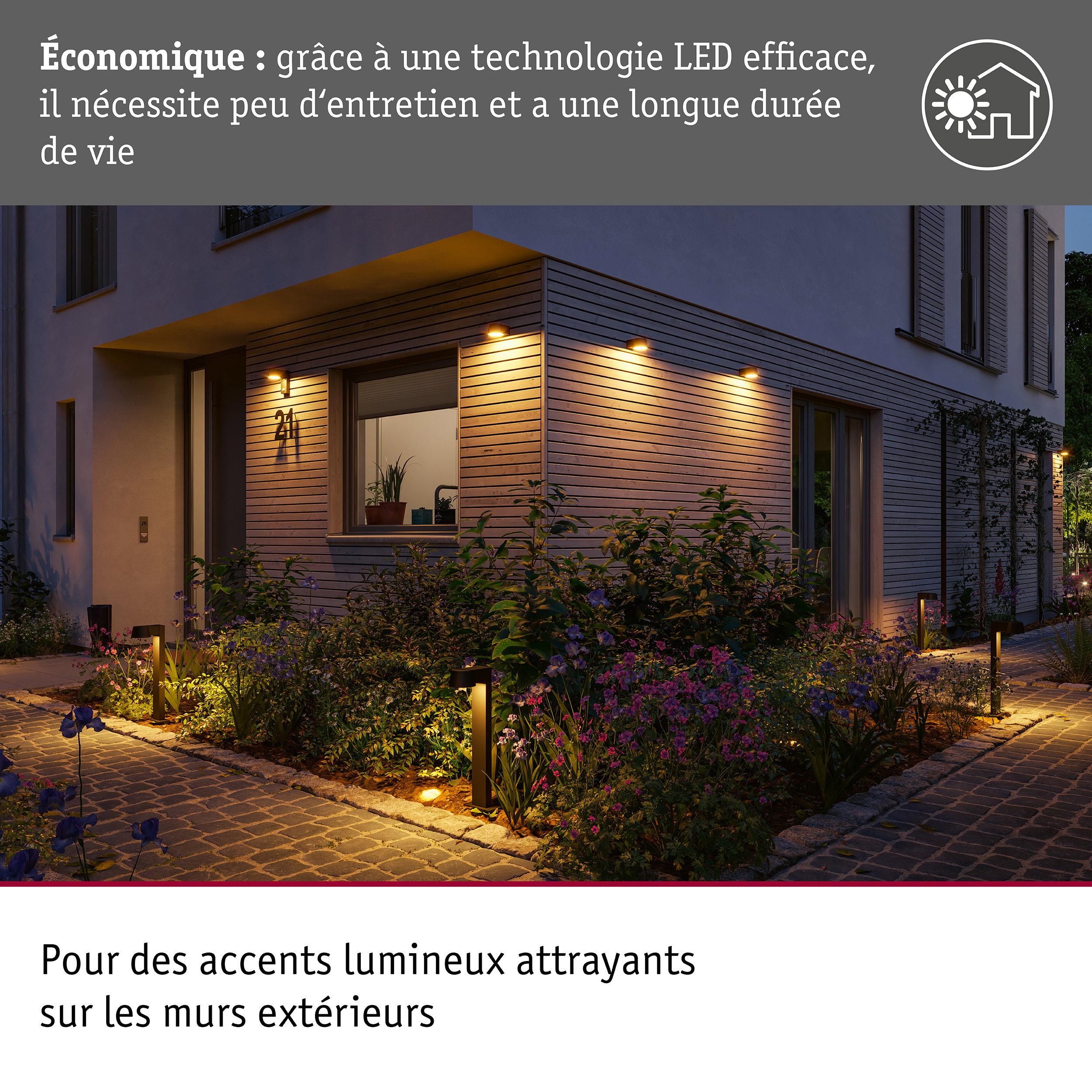 Applique d'extérieur LED Capea favorable aux insectes IP44 96x128mm 2200K 6W 550lm 230V 98° Anthracite Aluminium