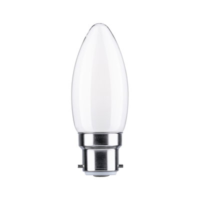 Ampoule LED blanche en forme de bougie avec base métallique, source lumineuse économique pour intérieur