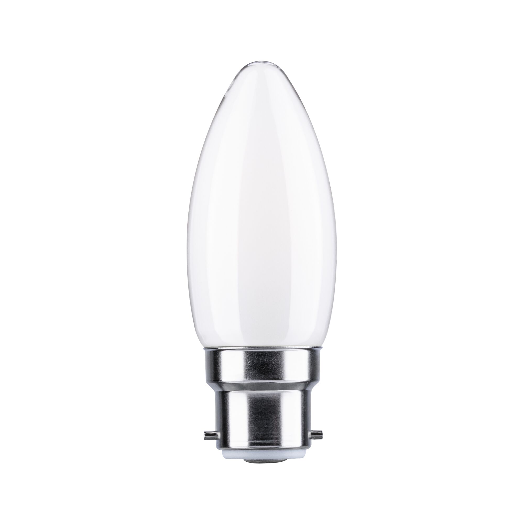 Standaard 230 V LED kaars B22d 470lm 4,7W 2700K Opaal Witte LED-kaarslamp met metalen fitting, energiezuinige lichtbron voor woningverlichting