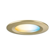 Round gold metal LED recessed light with warm and cool white light for home lighting
