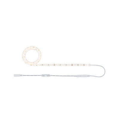 Flexible white LED light strip with control cable for customizable lighting setups
