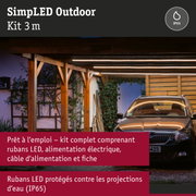 Kit d'éclairage LED extérieur 3 m, étanche IP65, idéal pour carport et éclairage de jardin