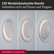 LED Wandeinbauleuchte Nordic in Weiß mit verstellbarem Lichtaustritt für Flur und Treppe