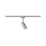 Projecteur LED orientable moderne en aluminium argenté pour système sur rail, design économe en énergie