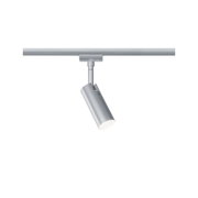 Silver metal LED spotlight with adjustable head for flexible indoor lighting solutions