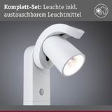 Weißer LED-Strahler aus Metall mit Bewegungsmelder, inklusive austauschbarem Leuchtmittel für Innenbeleuchtung