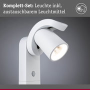 Weißer LED-Außenstrahler mit Bewegungsmelder und austauschbarem Leuchtmittel für Hausbeleuchtung