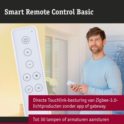 Witte Smart Remote Control Basic voor Zigbee-3.0 lichtproducten, directe Touchlink zonder app of gateway