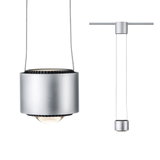 Moderner silberner LED-Pendelleuchte aus Metall mit runder Form und dimmbarer Lichtquelle