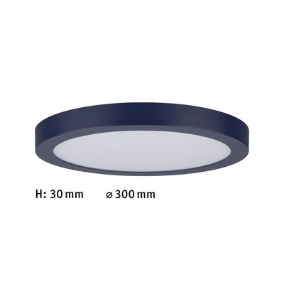 Panneau LED de plafond rond bleu foncé, hauteur 30 mm, diamètre 300 mm pour éclairage moderne
