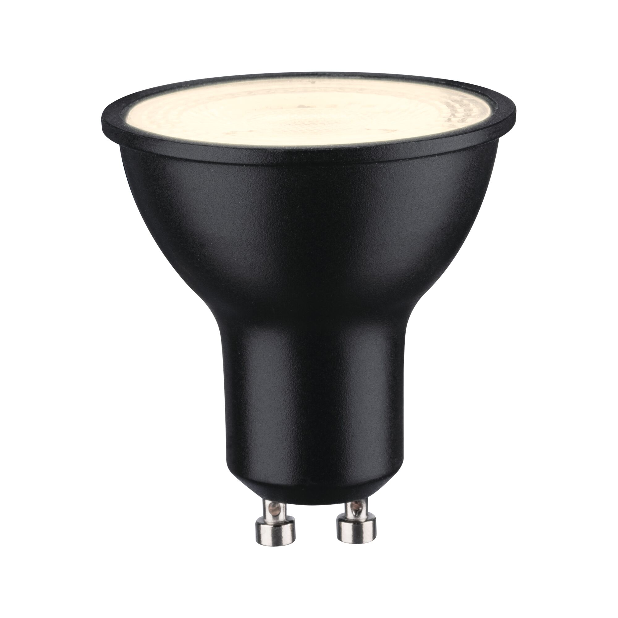 Black LED reflector lamp with GU10 base for energy-efficient lighting