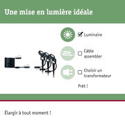 Ensemble de projecteurs LED noirs pour jardin avec câble et connecteur pour éclairage extérieur