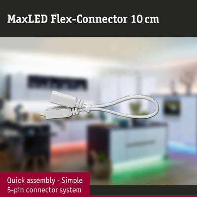 MaxLED Flex-Connector 10 cm white with simple 5-pin connector system for LED lighting