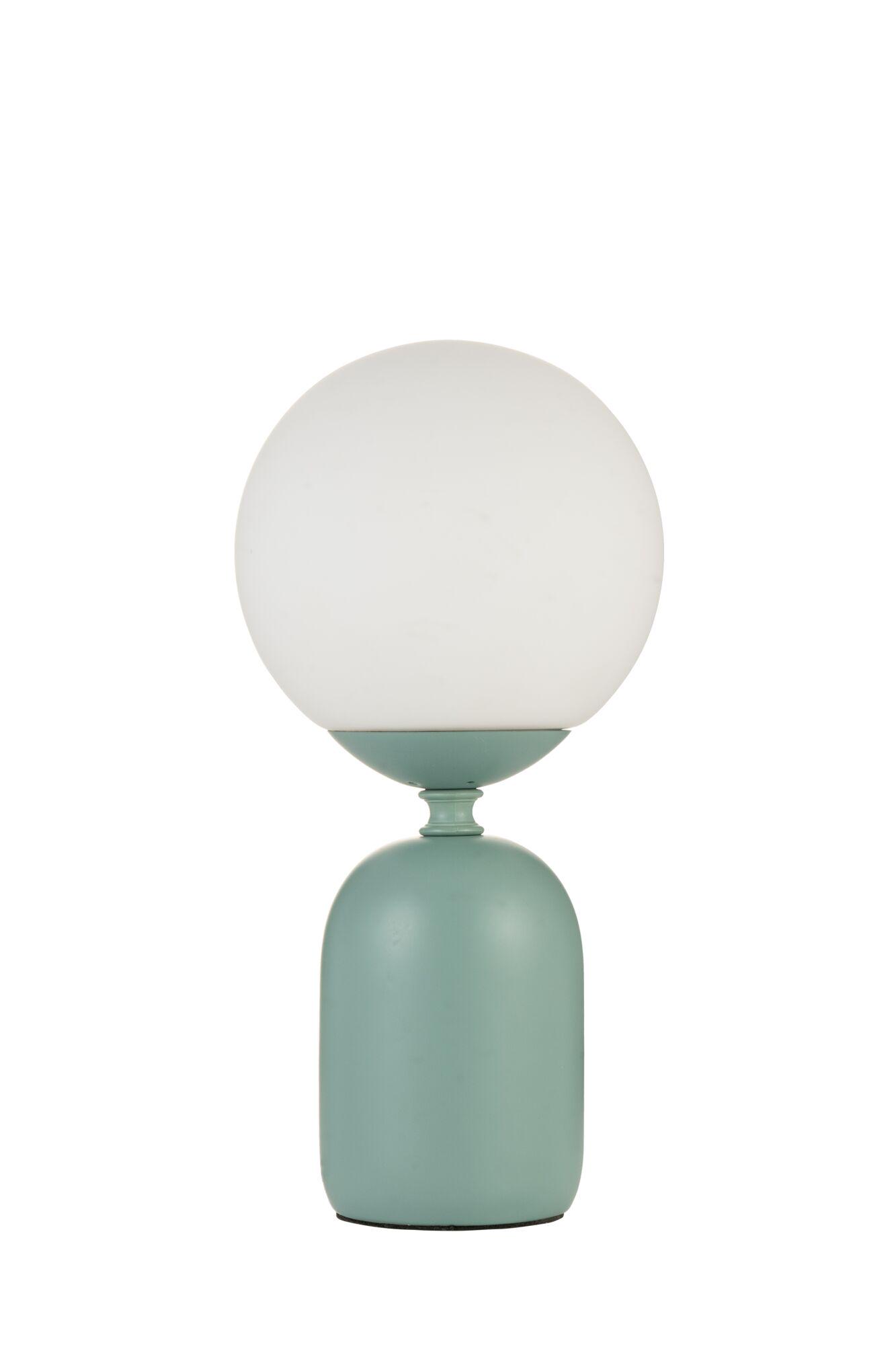 Pauleen Tischleuchte Glowing Charm E14 max. 20W Grün/Weiß Moderne Tischleuchte mit weißem Glas und mattem mintgrünem Metallfuß für stilvolle Raumbeleuchtung