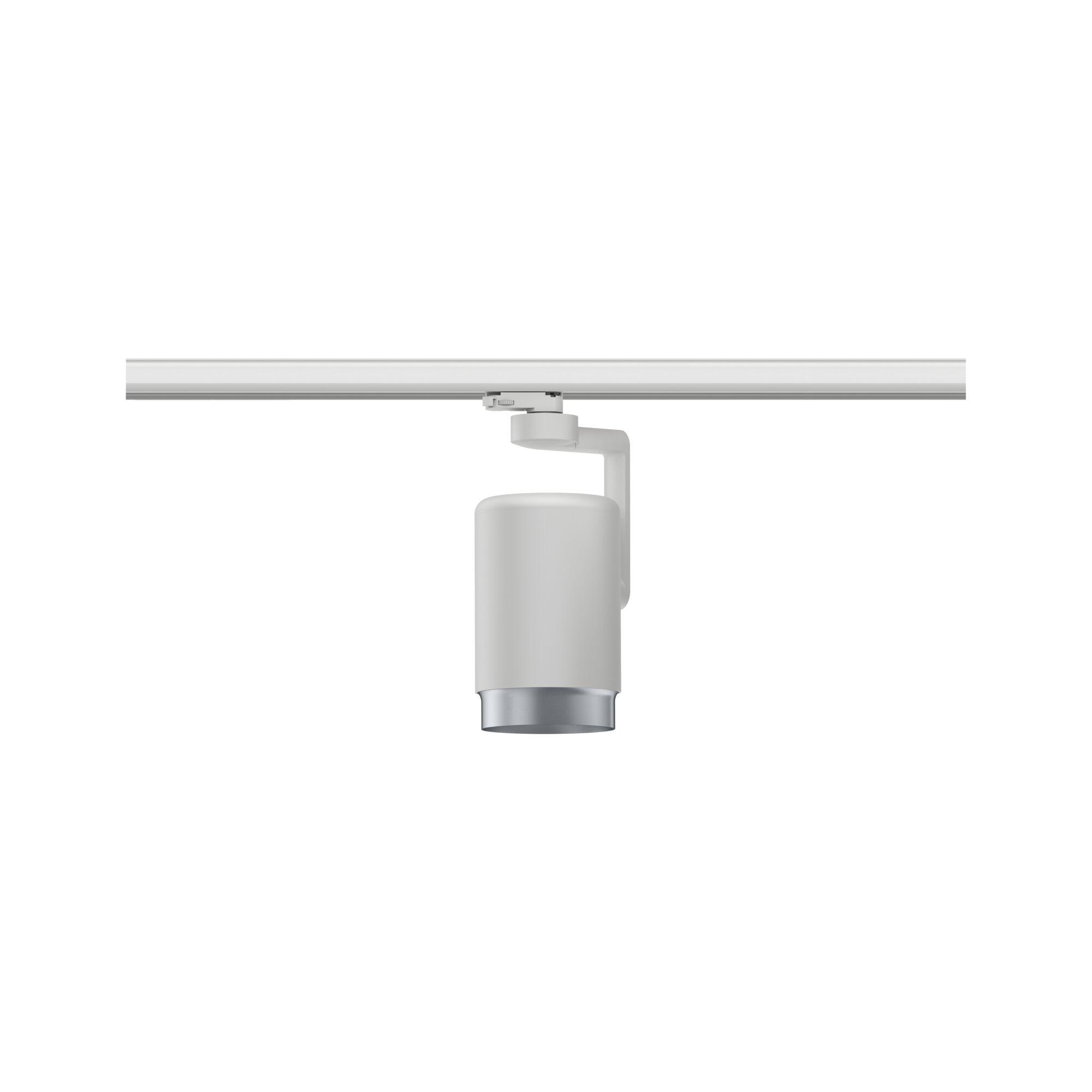 Modern white metal LED track spotlight for flexible indoor lighting solutions