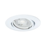Spot encastré rond blanc avec verre transparent et clip métallique, éclairage LED intérieur moderne
