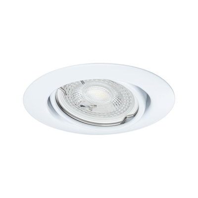 Spot encastré rond blanc avec verre transparent et clip métallique, éclairage LED intérieur moderne