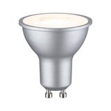 LED-Spotlampe in Silber mit GU10 Sockel, energiesparende LED-Lampe für Wohnraumbeleuchtung