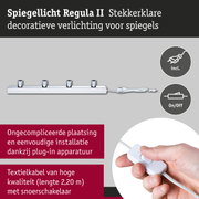 Chromen spiegelverlichting Regula II met textielkabel en aan-uit schakelaar voor badkamerspiegels