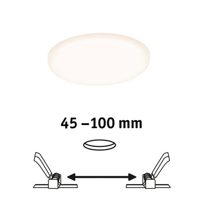 Round white LED ceiling light with adjustable spacing from 45 to 100 mm for modern room lighting