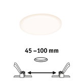 Round white LED ceiling light with adjustable spacing from 45 to 100 mm for modern room lighting