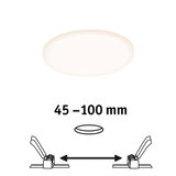 Round white LED ceiling light with adjustable spacing from 45 to 100 mm for modern room lighting