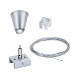 Silver metal mounting kit with cable for LED pendant lights ceiling installation