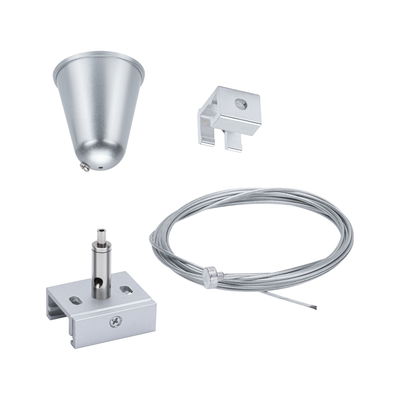 Silver metal mounting kit with cable for LED pendant lights ceiling installation
