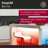 SimLED 5m RGB LED strip for atmospheric lighting accents on furniture and colour effects