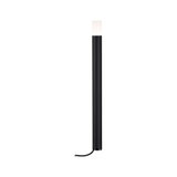 Sort LED-udendørslampe med hvid diffuser og kabel, moderne design til havebelysning