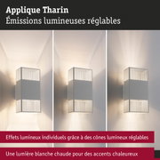 Applique murale Tharin en métal blanc avec cônes lumineux réglables et lumière blanche chaude