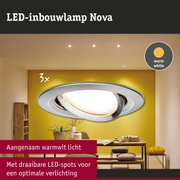 LED-inbouwlamp Nova van metaal met warmwit licht en draaibare LED-spots voor optimale verlichting