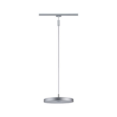 Runde LED-Pendelleuchte aus silbernem Metall mit dünnem Kabel für moderne Innenbeleuchtung