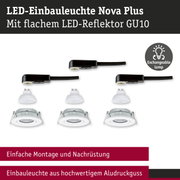 LED-Einbauleuchte Nova Plus mit flachem GU10 LED-Reflektor und Aludruckguss Gehäuse in Weiß