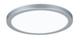 Plafonnier LED rond avec cadre en aluminium argenté et diffuseur blanc pour éclairage moderne