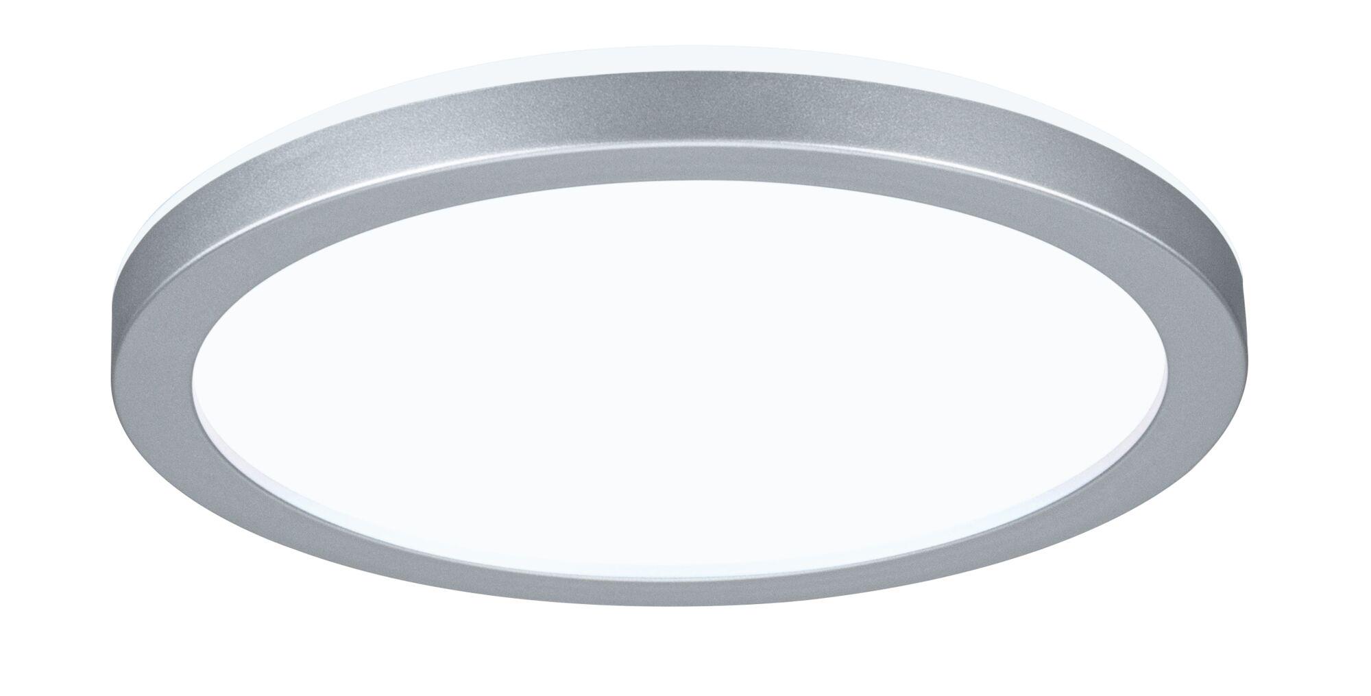 Rundes LED-Deckenlicht mit silbernem Aluminiumrahmen und weißem Diffusor für moderne Raumbeleuchtung