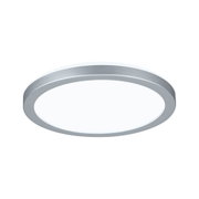Rundes LED-Deckenlicht mit silbernem Aluminiumrahmen und weißem Diffusor für moderne Raumbeleuchtung