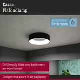 Zwarte Casca plafondlamp van metaal met gelijkmatig licht voor badkamer en woonkamer
