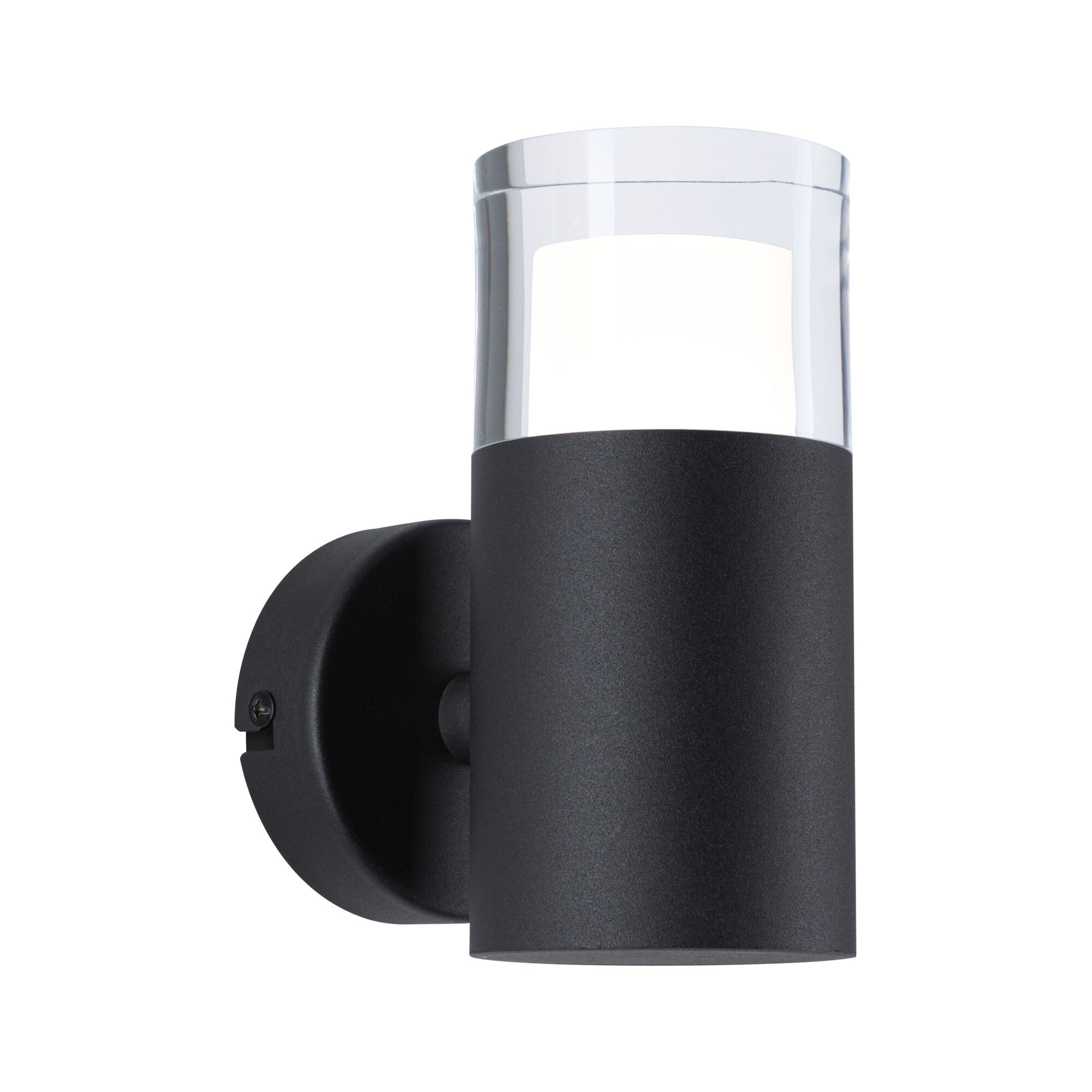 Selection Bathroom Wand-/Deckenleuchte Kame IP44 3000K 320lm 230V 5W Signalschwarz Moderner schwarzer Außenwandleuchter aus Metall mit klarem Glas und weißem Licht für Gartenbeleuchtung