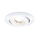 White metal recessed spotlight with adjustable LED light for modern room lighting