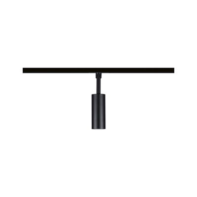 Zwarte aluminium spots op railsysteem voor flexibele LED-verlichting met modern design