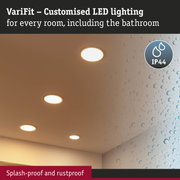 VariFit white LED recessed lights with IP44 rating for bathroom, splash-proof and rustproof design