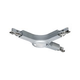 Adaptateur connecteur en aluminium argenté avec lumière LED intégrée pour systèmes sur rail