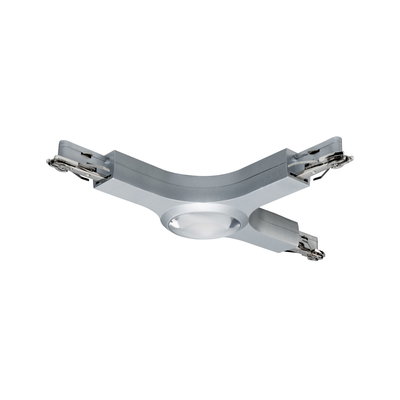 Adaptateur connecteur en aluminium argenté avec lumière LED intégrée pour systèmes sur rail