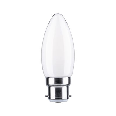 Weiße LED-Kerzenlampe mit Metallfassung, energiesparende Leuchtquelle für Wohnraumbeleuchtung