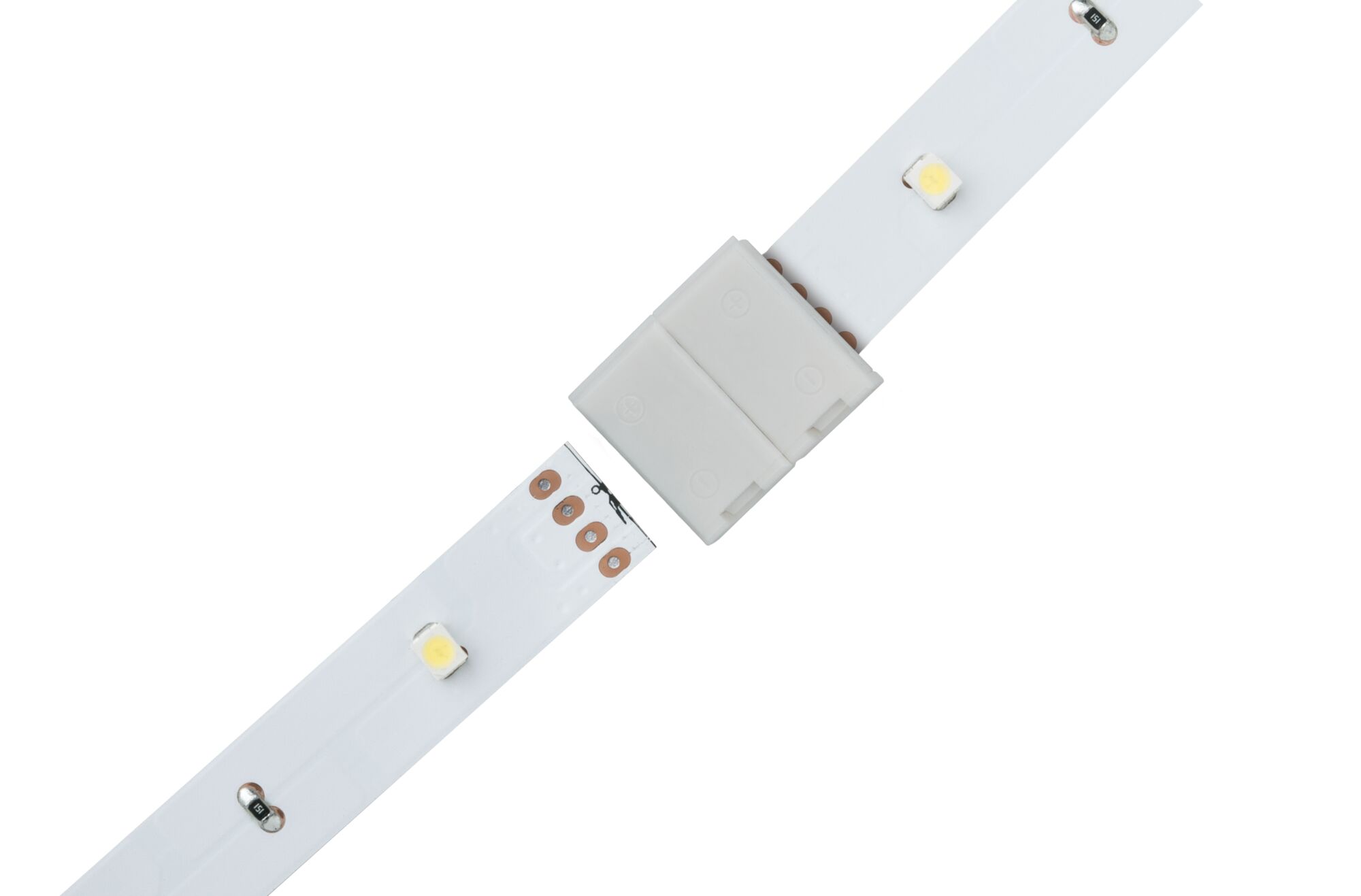 Weißes LED-Streifenlicht mit Steckverbinder für einfache Montage und flexible Beleuchtungslösung